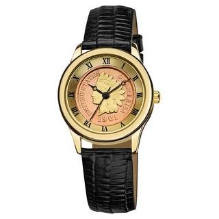 August Steiner Ladies Indian Head Penny Collectors Gold Coin Watch