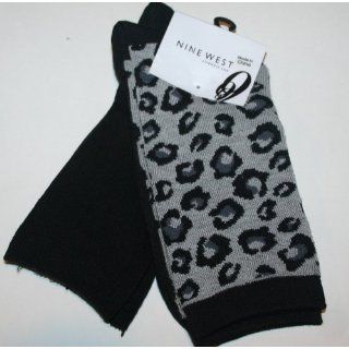Mid Calf Dress Socks 2 Pair Shoe Size6 10.5   Black/Grey Leopard