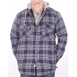 Farmall IH Mens Navy Plaid Hooded Flannel Jacket Today $44.99