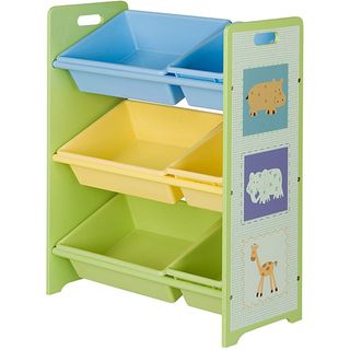 Toy Storage Unit with Six Tubs