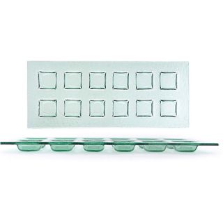 Fusion 12 compartment Sectional Glass Tray (Set of 6)