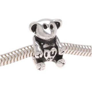 Beadaholique Sterling Silver 12 mm Teddy Bear Beads (Pack of 2) Today