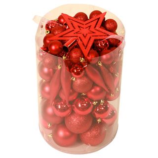 Red 100 piece Christmas Ornament Kit
