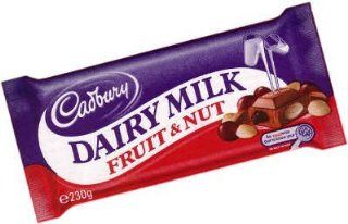 Cadbury Dairy Milk Fruit & Nut From England   230g Bar 