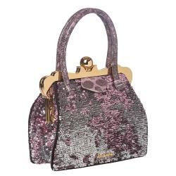 Miu Miu Pink/ Silver Sequined Fabric Handbag