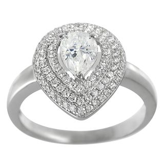 Tressa Sterling Silver Cubic Zirconia Solitaire Anniversary Ring
