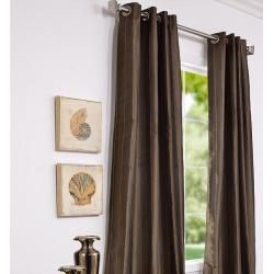 Sable Brown Faux Silk Jacquard 106 inch Curtain Panel