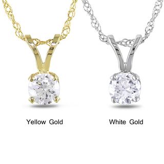Miadora 14k Gold Diamond Solitaire Necklace