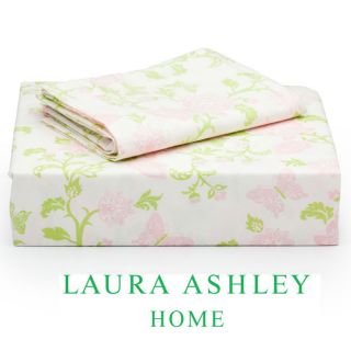 Laura Ashley Butterfly Floral 200 Thread Count Twin size Sheet Set