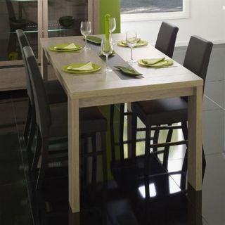 ROMA Table rectangulaire   Coloris chêne cendré et verre mat gris