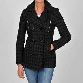 Esprit Womens Charcoal Fancy Double breasted Wool blend Coat