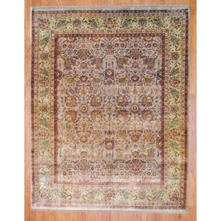 Indo Hand knotted Beige/ Gold Oushak Wool Rug (8 x 10)