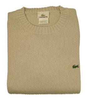 Lacoste Mens Crewneck LS Pullover Sweater Cream Clothing