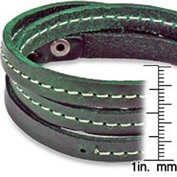 Distressed Green Triple Wrap Leather Bracelet