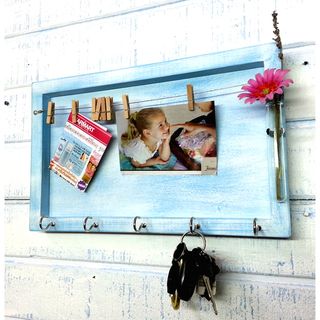 Recycled Wood 5 hook Memo Board (Thailand)