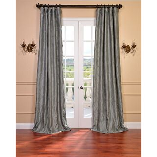 Platinum Faux Silk Embroidered 108 inch Curtain Panel