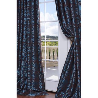 Mediterranean Blue Faux Silk 108 inch Curtain Panel