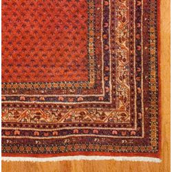 Persian Hand knotted Peach/Ivory Sarouk Mir Wool Rug (102 x 1311