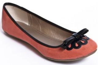  168 Patent Trim Scalloped Bow Slip On Ballet Flat Dress Shoe Shoes