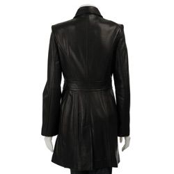 Jones New York Womens Leather Walker Coat