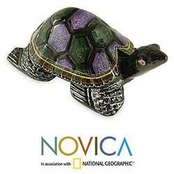 Lacquered Wood Longevity Turtle Sculpture (Thailand) Today $38.49 4