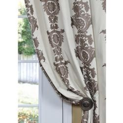 And Brown Patterned Faux Silk 108 inch Curtain Panel