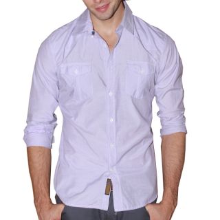191 Unlimited Mens Lavender Micro Striped Western Yoke Shirt Today $