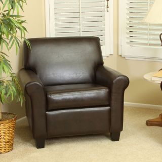 Christopher Knight Home Yonkers Chocolate Brown Bonded Leather Club