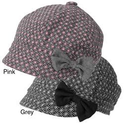 Journee Collection Womens Side Bow Accent Tweed Cap