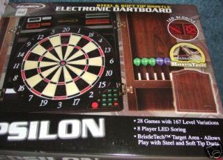 Halex Epsilon Electronic Dartboard With Wooden Cabinet