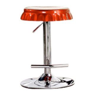 Soda Cap Adjustable Metal Bar Stool Color Red Furniture
