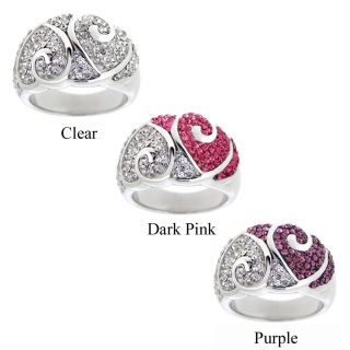 Icz Stonez Womens Sterling Silver Crystal Heart Fashion Ring