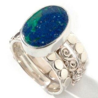 Sterling Silver Malachite Stack Ring Jewelry