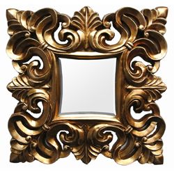 Square Contemporary Gold Finish Scroll Mirror Today $89.99