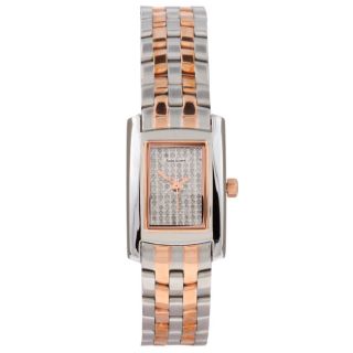 Andre Giroud Womens Two tone Pave Diamond Dial Watch