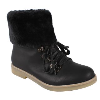 Pinky by Beston Womens Quinn Faux Fur Collar Ankle Boots Today $31