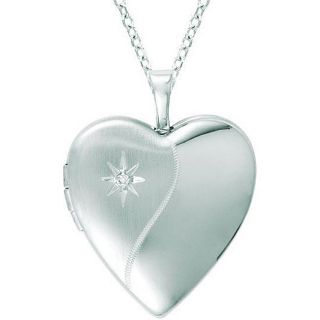 Sterling Silver Heart shaped Diamond Locket Today $39.49 4.5 (10