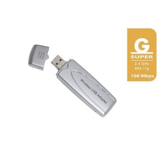 Adapatateur USB WiFi 802.11g 108 Mbps   Super G   Format clé USB WiFi