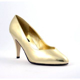 Inch High Heel Shoes Wide Width Gold Shoes Pump Shoes