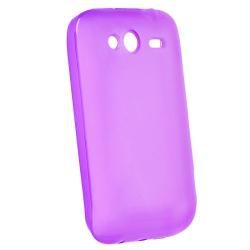 Clear/ Purple TPU Rubber Case for HTC Wildfire S
