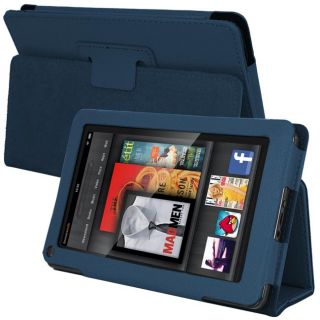 SKQUE  Kindle Fire Blue Leather Case