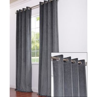 Grommet Charcoal Grey Velvet 120 Inch Curtain Panel