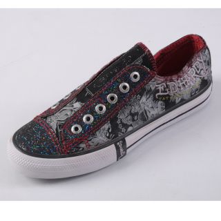 Ed Hardy Womens Lowrise Graphic Print Bling Slip on Sneakers Today $