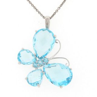 Meredith Leigh Sterling Silver Blue Topaz and Diamond Butterfly