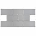 SomerTile 3x6 in Alloy Stainless Steel Over Porcelain Mosaic Tile