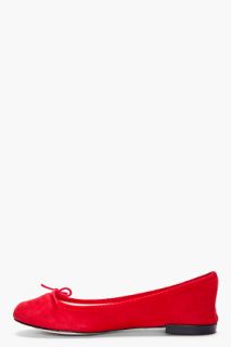 Repetto Red Suede Ballerina Flats for women