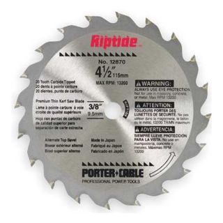 Porter Cable 12870 Crclr Saw Bld, Crbde, 4 1/2 In Dia, 20 TPI