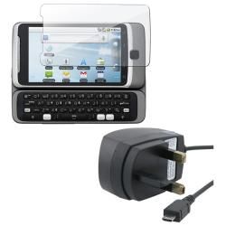UK Travel Charger w/ Screen Protector for HTC Desire Z Today $5.34
