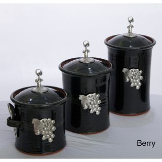 Artisans Domestic 3 piece Gourmet Canister Set with Vineyard Accents