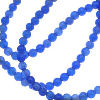 Beadaholique Dyed Blue Agate Round Gemstone Beads 4 4.5mm/ 15 inch